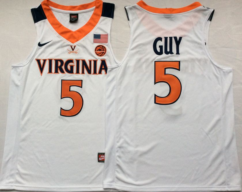 NCAA Men Virginia Cavaliers White 5 GUY